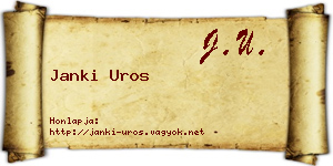 Janki Uros névjegykártya